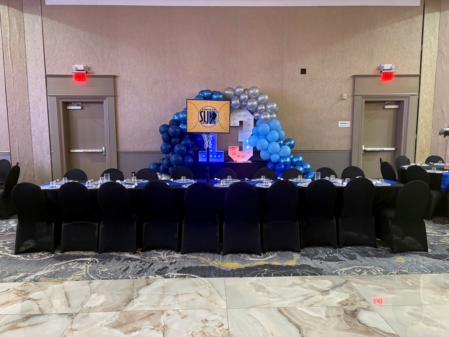 Basketball-themed banquet celebration at The Grand Laurel Hotel