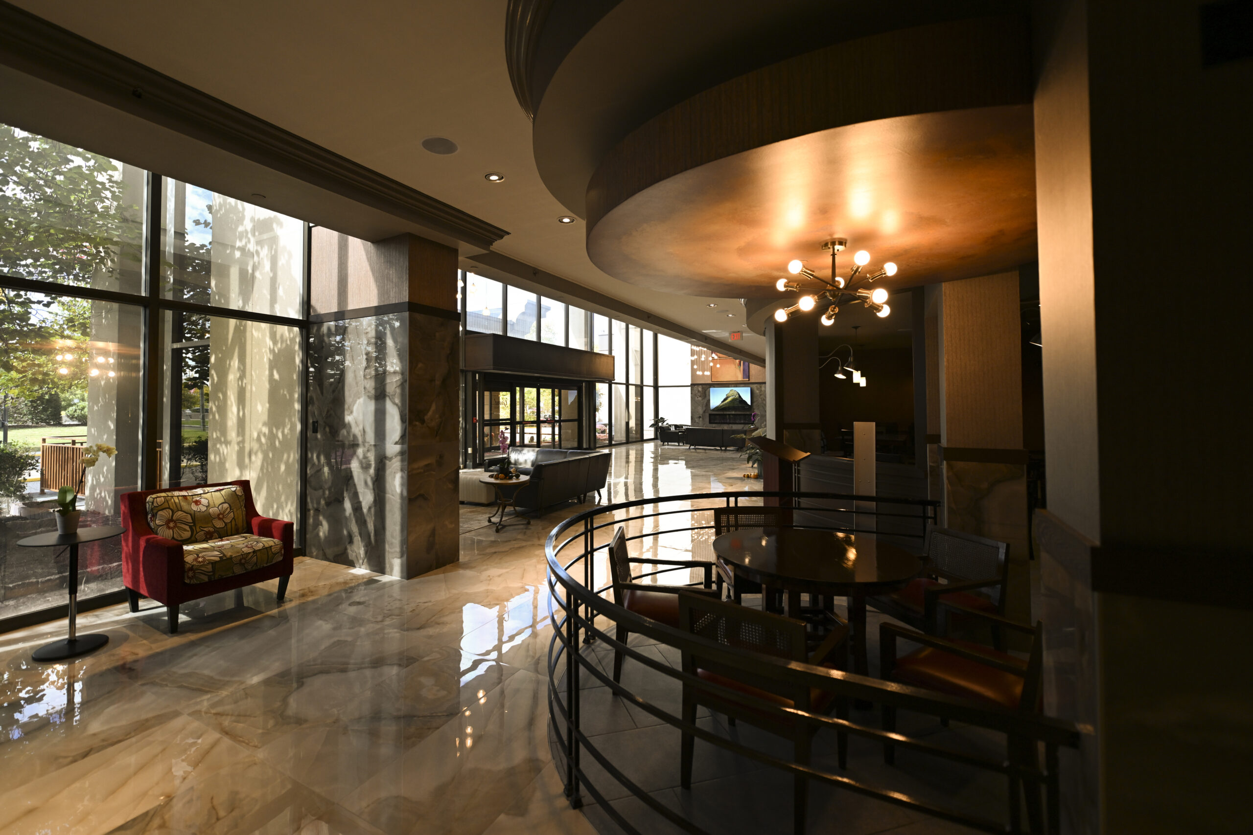 Grand hotel lobby interior